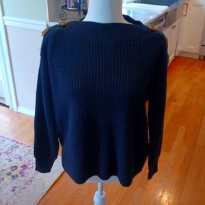 PHILOSOPHY Boat-Neck Black Sweater, Size Small